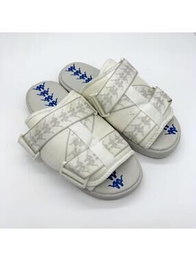 Kappa 222 Banda Mitel 1 Slide Sandals Men 11 white blue streetwear Y2K Summer